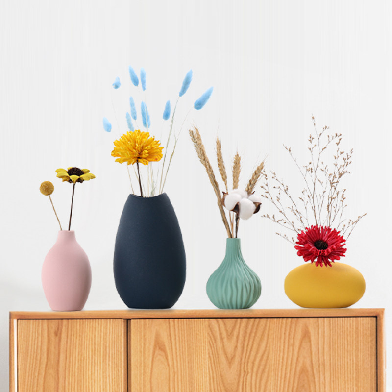 Creative Nordic Wind Home Decorative Ceramic Small Flower Bottle Swing room TV cabinet Dry Flower Flower Inserts Table Furnishing