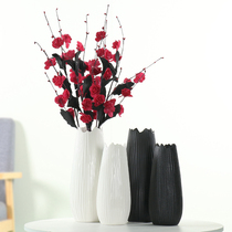 Nordic Minimalist Home White Ceramic Vase Living Room Adornment Dry Flower Flower Arrangement Water Pewter Small Fresh Swing