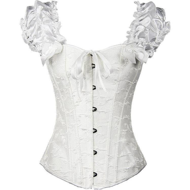 Palace-Style Double-Strap Women's Corset Body Shaper with Jacquard Pattern, Versatile Outerwear Top