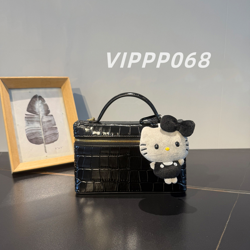 Vippp 26A New Crocodile Embossed Cowhide Lunch Box Bag Fashionable Handbag Women's Black Small Square Bag Crossbody Bag Vippp 26A New Crocodile Embossed Cowhide Lunch Box Bag Fashionable Handbag Women's Black Small Square Bag Crossbody Bag