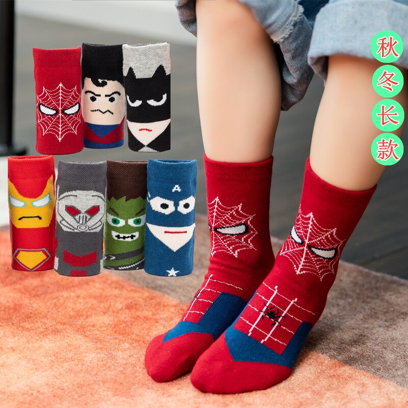 Children's Socks Spring and Autumn Thin Style Boys' Mid-Calf Socks Spider-Man Superman Cartoon Trendy Socks for Small and Medium-Sized Kids Baby Long Socks Children's Socks Spring and Autumn Thin Style Boys' Mid-Calf Socks Spider-Man Superman Cartoon Trendy Socks for Small and Medium-Sized Kids Baby Long Socks