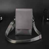 Темно-серая 8-пакетная маленькая флип-пакет с тканым тканевым ремнем P020A