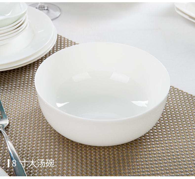 "According to the tangshan high - grade pure white ipads porcelain tableware suit household ceramics 6 dishes suit Chinese dishes