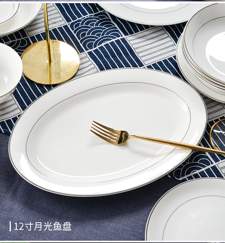 Dishes suit household contracted ipads China continental bowl chopsticks combination of jingdezhen Chinese bowl tableware outfit Dishes