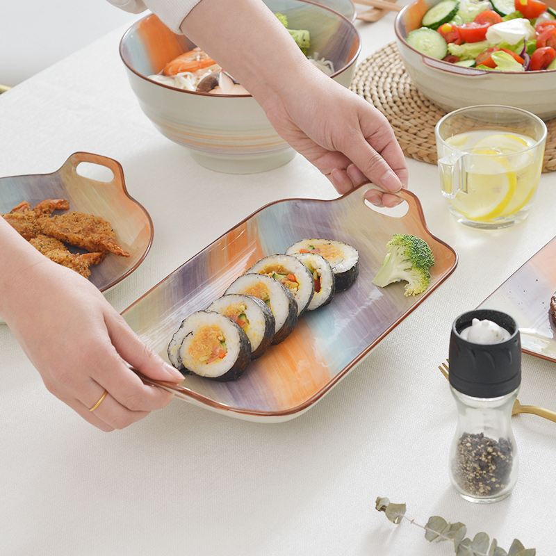 Japanese creative move ceramic tableware dishes home dish dish dish to eat bowl individual net during the quotation to use chopsticks in northern Europe