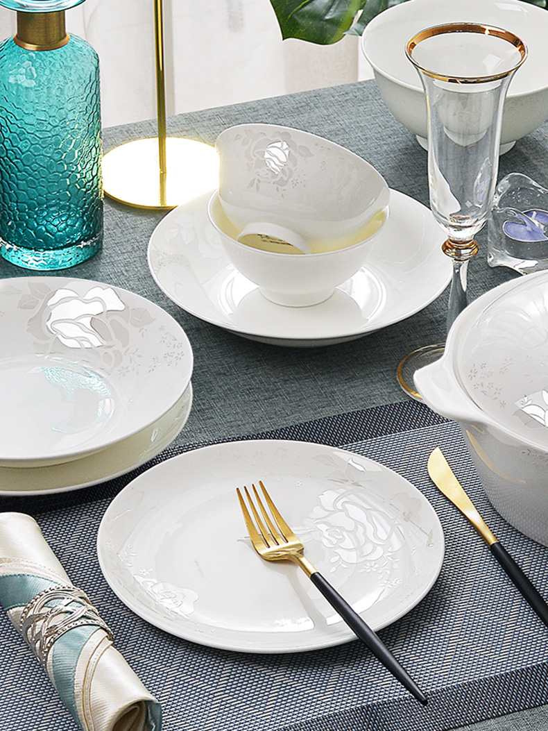 In accordance with all the dishes suit household I Chinese ceramic tableware dishes tangshan ceramic bowl bowl chopsticks plates