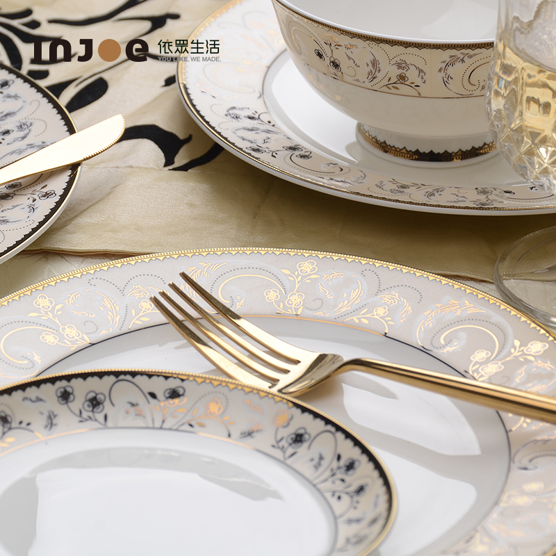 "According to the tangshan high - grade ipads China tableware suit Chinese dishes dishes suit household combined European ceramics