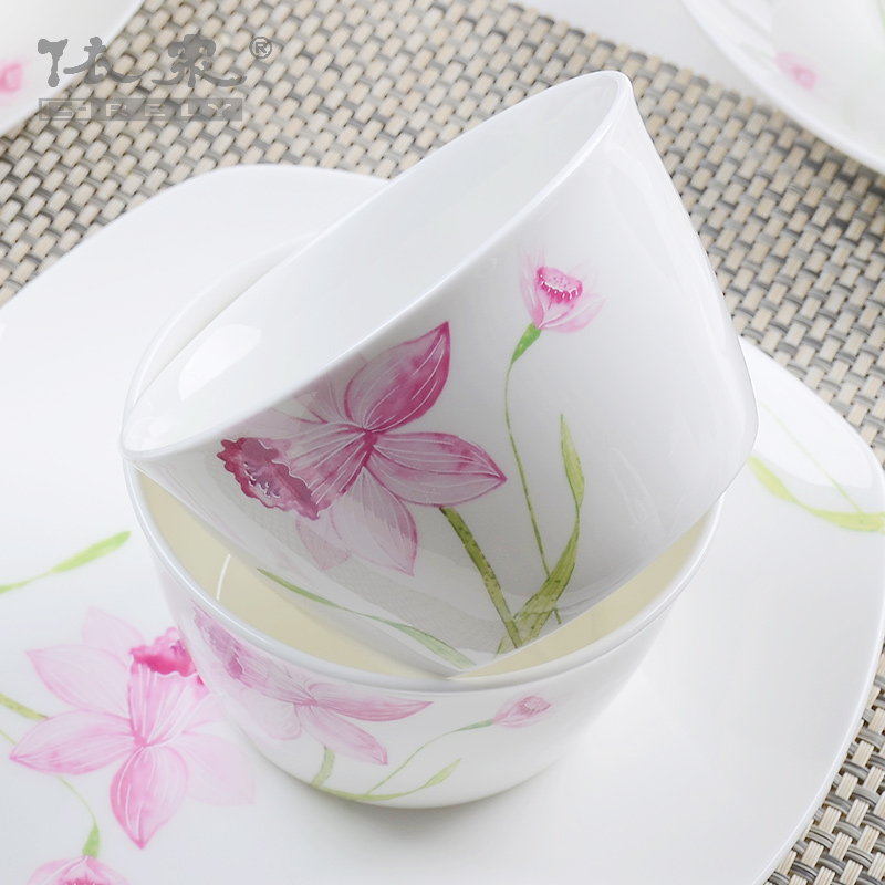 Hand - made of household ceramic bowl chopsticks dishes tangshan ipads porcelain tableware Korean job rainbow such use small bowl of soup bowl dish
