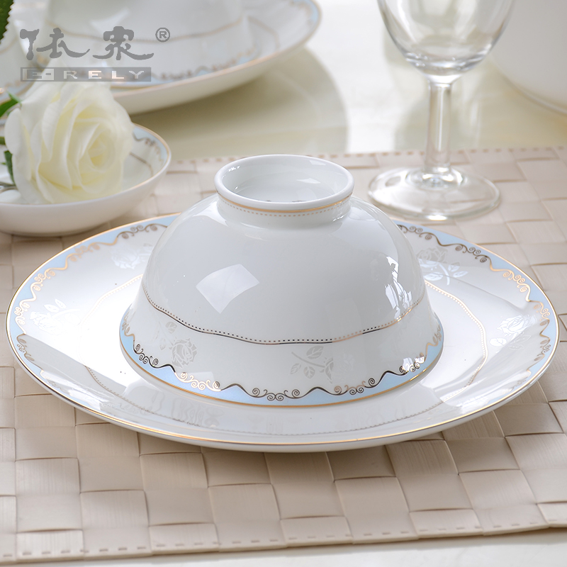 "According to the high - grade ipads China tableware suit Chinese dishes suit household porcelain composite ceramic dishes individuality
