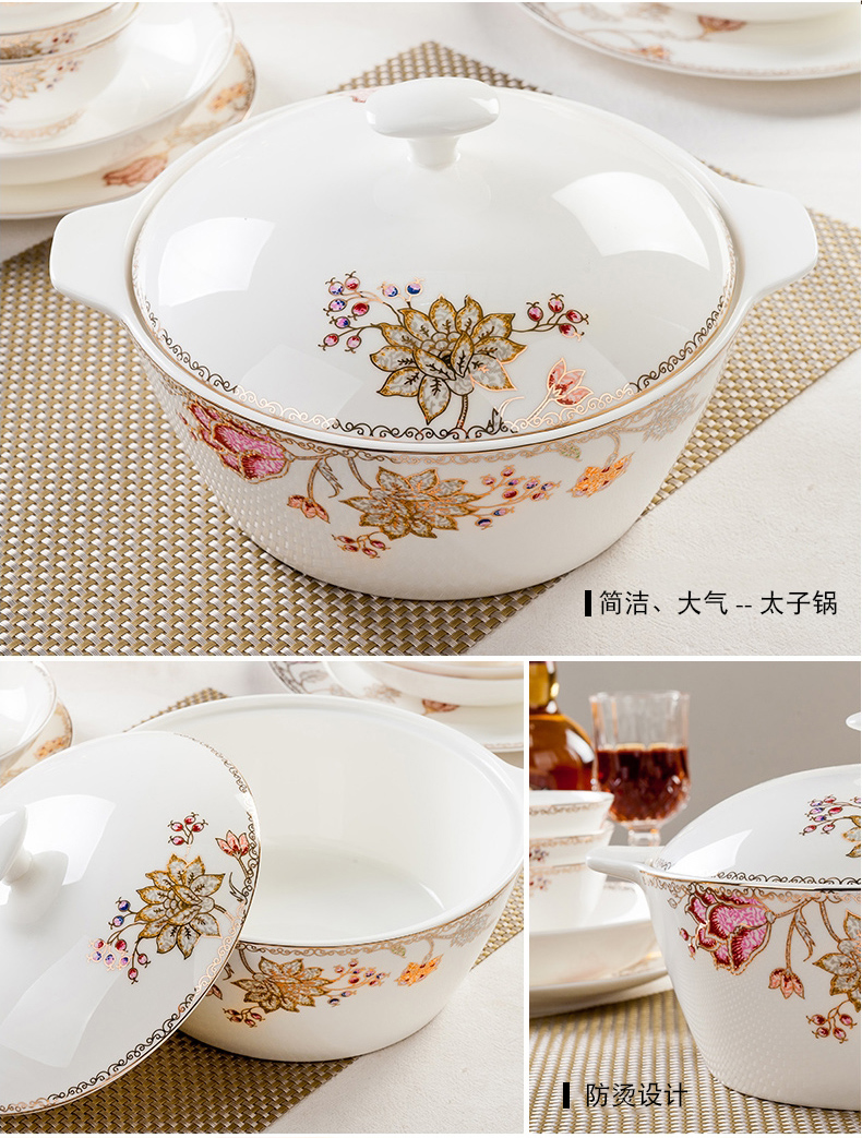 Tangshan ceramic bowl home eat rice bowl ipads China rainbow such use small bowl of soup bowl bowl Chinese rice bowl chopsticks tableware