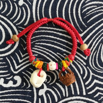 Baby pressure shock evil spirits bracelet Adult life year peach core red rope hand rope Baby child cinnabar pig anti-scare