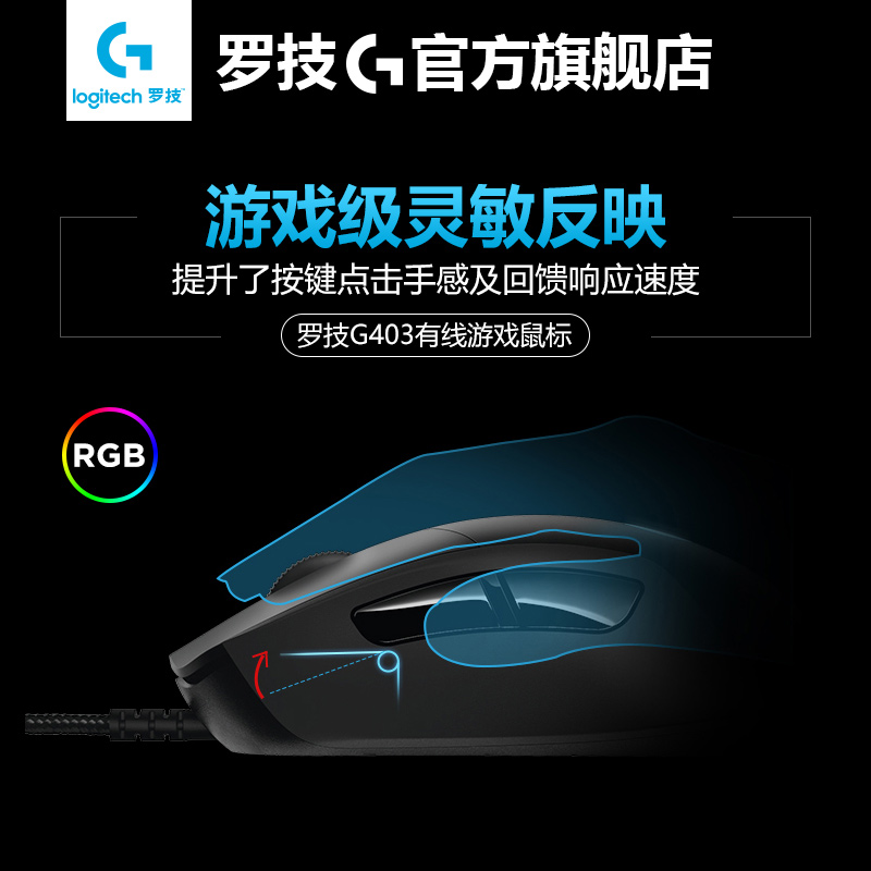 official flagship store logitech g403 / g403hero cable video game se eating chien with weight lolcf