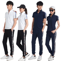 New Pint Pure Cotton Sports Suit Gas Volleyball Wear for men and women Dress Competition Training Short Sleeve Long Pants Volleyball Clothes