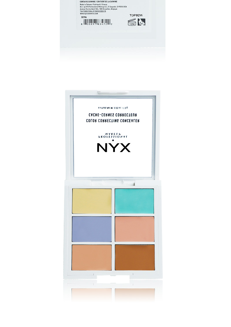 Hoa Kỳ Tấm che khuyết điểm 6 màu 6 màu 6 màu Hoa Kỳ NYX 3CP che khuyết điểm cho da mụn