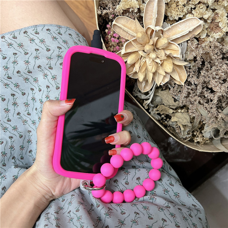 Girls Barbie Mobile Phone 3D Silicone TPU With Beaded Wrist Strap IiPhone 15, 14, 13, 12, 11 iPhone Case