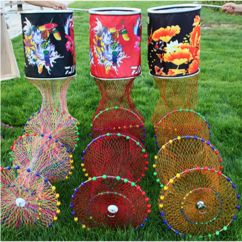 Hercules black pit fish protection stainless steel circle hand-woven anti-hanging double-strand racket line big fishing net pocket fishing gear