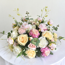 New Emulation Flower Fake Flowers Hotel Dining Room Table Hem Drawing Room Tea Table Restaurant Cafe Tabletop Decorative Floral Swing Piece