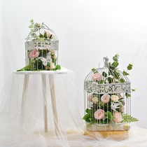 Shop Window Mall Shooting Props Bird Cage Emulation Fake Silk Flower Art Swing Piece Outdoor Lawn Hotel Folk Guest House Decoration