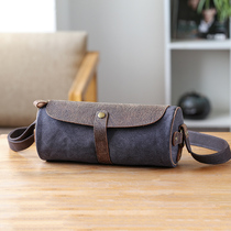 Xiaoxiu has rice shoulder bag canvas retro cylinder small backpack day fabricated personality and minimal skinny bag