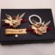 Bride and groom, wedding corsage, groomsmen, bridesmaids, parents and family, full set of Chinese wedding brooches for opening ceremony