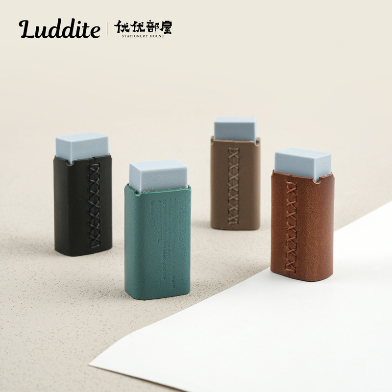 Japanese Luddite × Seed Collaboration Eraser, Genuine Leather Eraser Case, Cowhide Pvc Plastic Eraser Japanese Luddite × Seed Collaboration Eraser, Genuine Leather Eraser Case, Cowhide Pvc Plastic Eraser
