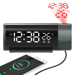 Hot Selling Home Projection Clock Alarm Clock USB Charging Digital Clock Dual Alarm Clock Time Temperature Projection 