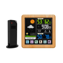 Wireless weather clock multi-function color screen touch key clock weather forecast clock indoor and outdoor temperature and humidity meter