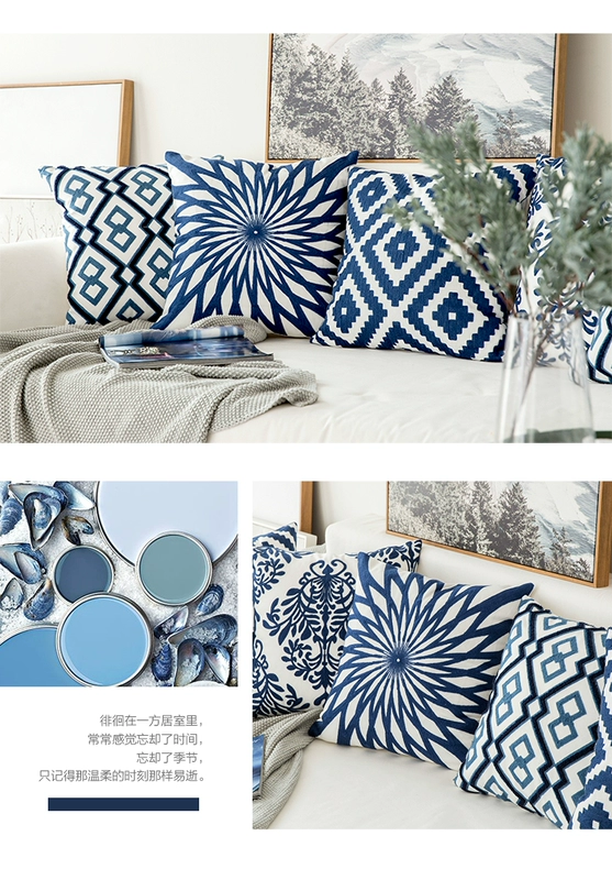 Nordic thêu gối sofa đệm cửa sổ và phòng khách ghế sau gối mô hình phòng gối trang trí bìa mà không lõi - Trở lại đệm / Bolsters gối ghế