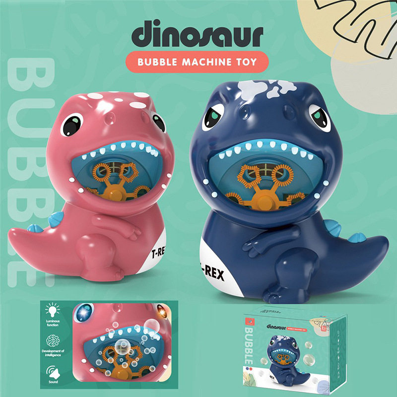 Summer Audio Dinosaur Sea Lion Cartoon Bubble Machine Automatic Sound and Light Music Boys and Girls Blowing Bubbles Outdoor Toys