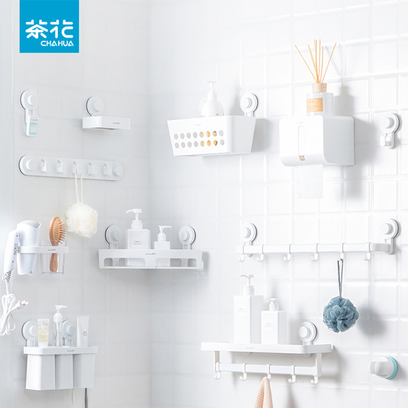 Tea Flower Makeup Room Shelve wall Wall-mounted Tripod-free Punch Wall Home Towel Wash stand Wash Table Containing shelf