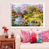 Новые бриллианты с каркасом в ресторане спальни с бриллиантами слегка вышитые бриллианты с бриллиантами -кросс -пейзаж