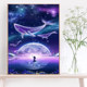 Framed Whale Girl Handmade Diamond Painting 2024 New Living Room Cross Stitch Cartoon Diamond Embroidery Sticker Diamond Brick Painting