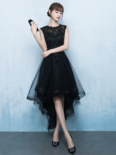 Черное вечернее платье, короткая мини-юбка, подходит для подростков