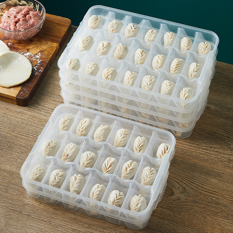 Compartment dumpling box quick-frozen dumpling preservation special refrigerator storage box dumpling box wonton freezer box multi-layer tray