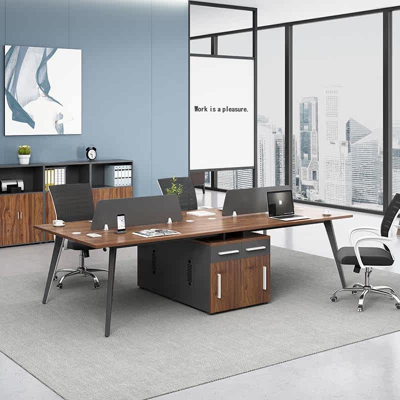 Desk Sub Staff Screen Desk Four Persons Brief Modern Computer Station Finance Office Chairs Combination