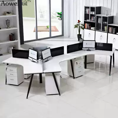 Modern creative staff desk New product recommendation black and white minimalist style conference table free combination screen work station