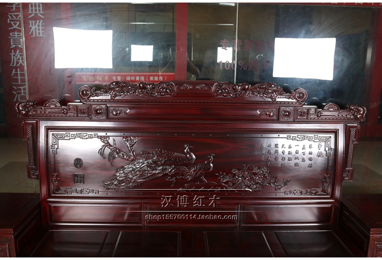 Phi gỗ hồng mộc giường bàn ghế gỗ gụ thêm tiền Tân Minh và nhà Thanh cổ điển khắc gỗ gụ giường ngủ đặc biệt cung cấp - Giường giường ngủ cho bé trai