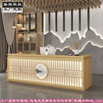 New Chinese bar counter cashier Clothing store Yoga Hall reception desk counter Dining and leisure club reception desk