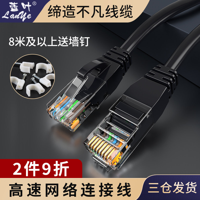 Blue Leaf Home Gigabit Ethernet Cable, Category 6A, Outdoor Computer High-Speed Broadband Cable, Category 5E, Pre-Assembled Network Cable with Connector