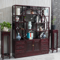 Bogu rack solid wood Chinese storage antique tea room tea tea set rack display cabinet elm museum ornaments Duobao Pavilion