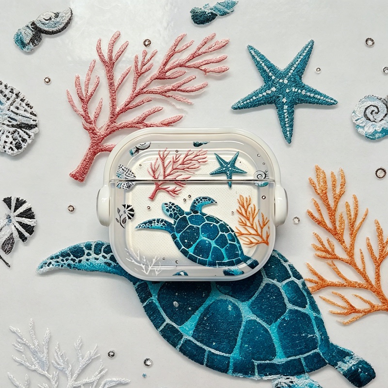 Stand Case Turtle Design Suitable for AirPods Pro3 Earphone Case, Airpods4 Protective Case, New Second-Generation Earphone Case, Airpods1/2/3 Generation Tpu Earphone Case Protective Shell Stand Ro2