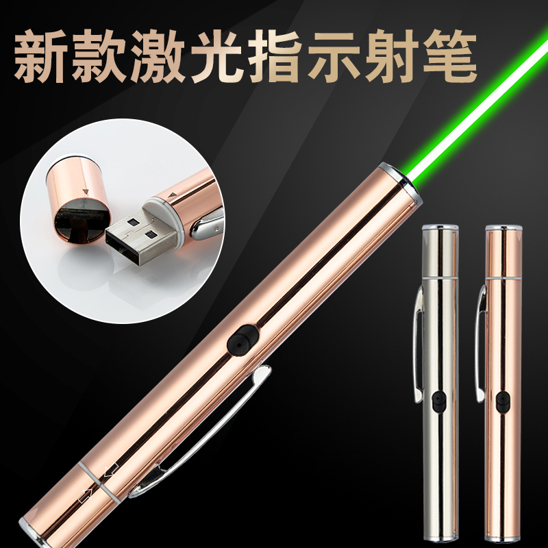 Free lettering USB charging laser pen Green light sample house Display center Sand table pointer Driving school Infrared spot light pen long shot