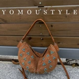 Ретро универсальная вместительная и большая матовая сумка на одно плечо, с драгоценным камнем