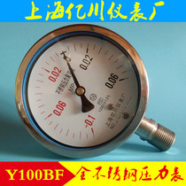 Y100BF -0 1-0 06MPA STAINLESS STEEL PRESSURE GAUGE POSITIVE and NEGATIVE PRESSURE GAUGE VACUUM GAUGE HIGH TEMPERATURE corrosion resistance