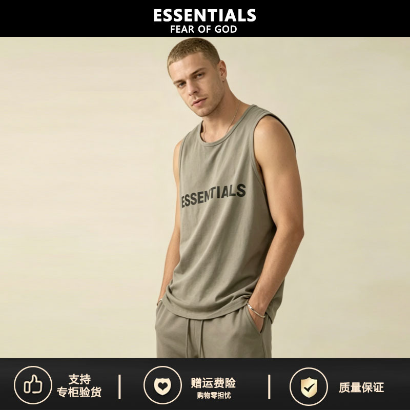【Supports Inspection】5Zhe Fog Ess Vest Letter Print Sleeveless Crew Neck T-Shirt Trendy Essentials 【Supports Inspection】5Zhe Fog Ess Vest Letter Print Sleeveless Crew Neck T-Shirt Trendy Essentials