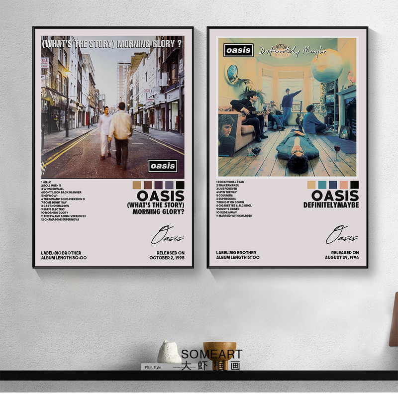 Oasis Band Album Cover Poster Hanging Painting European and American Rock Music Decorative Painting Bar Bedroom Wall Painting