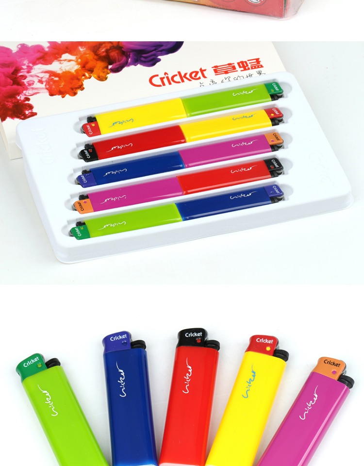 Grasshopper nhẹ hơn cricket nhập khẩu bánh răng chống cháy nổ ròng rọc quảng cáo tùy chỉnh dùng một lần mài bánh xe nhẹ - Bật lửa batluario vn