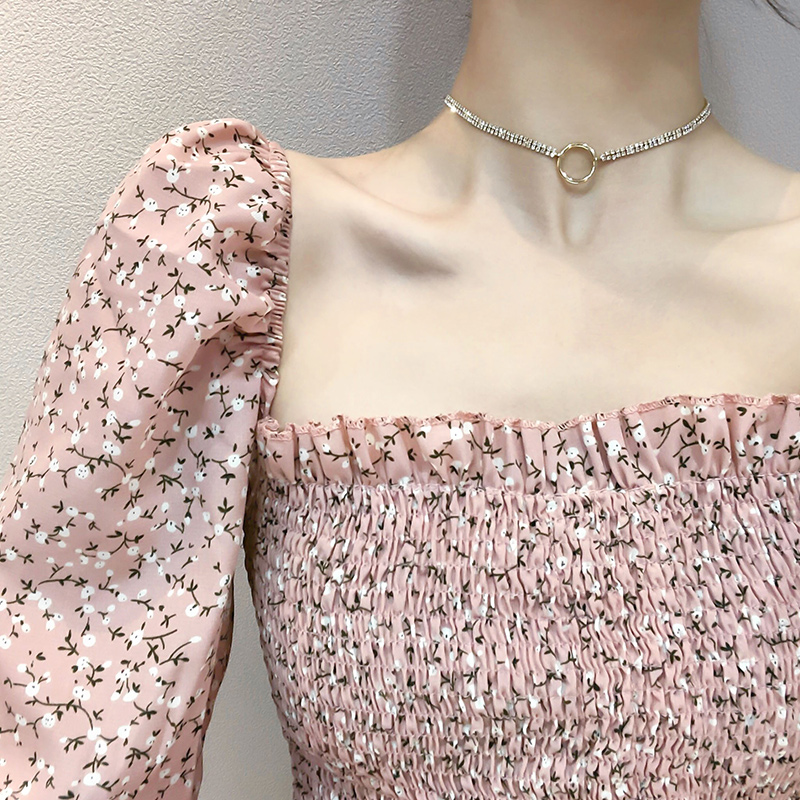High-end clavicle chain 2021 new Korean Dongdaemun necklace women's light luxury niche cold wind full diamond necklace