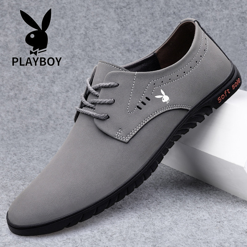 Мужская обувь Playboy; мужская повседневная обувь из кожи на мягкой подошве; корейская версия натуральной воловьей кожи; весенняя дышащая обувь из мягкой кожи; мужская