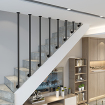 Simple modern spiral staircase handrail indoor duplex protective railing solid wood Nordic iron home attic fence